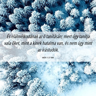 Picture 06 - Márk 1:22 KAR - És elálmélkodának az õ tanításán; mert - Bible Verse Picture