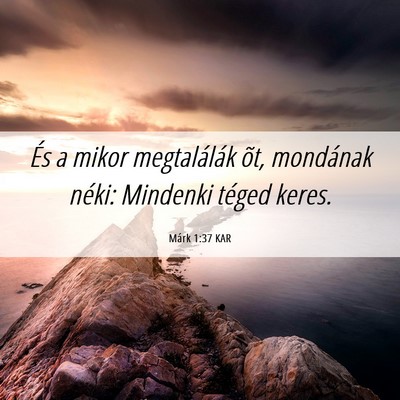 Picture 06 - Márk 1:37 KAR - És a mikor megtalálák õt, mondának néki: - Bible Verse Picture