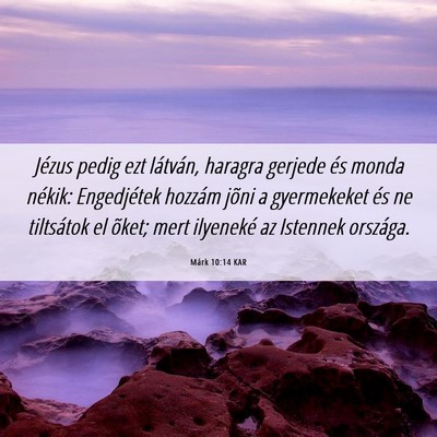 Picture 06 - Márk 10:14 KAR - Jézus pedig ezt látván, haragra gerjede és - Bible Verse Picture