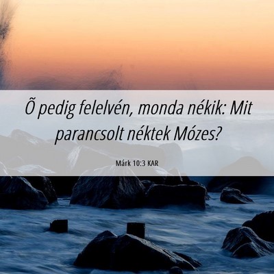 Picture 06 - Márk 10:3 KAR - Õ pedig felelvén, monda nékik: Mit parancsolt - Bible Verse Picture