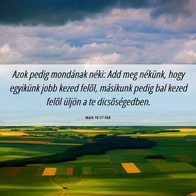Picture 06 - Márk 10:37 KAR - Azok pedig mondának néki: Add meg nékünk, - Bible Verse Picture