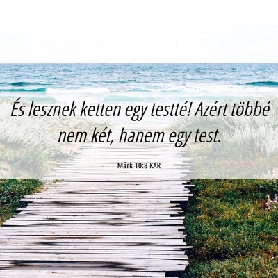 Picture 06 - Márk 10:8 KAR - És lesznek ketten egy testté! Azért többé - Bible Verse Picture