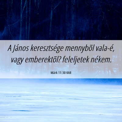 Picture 06 - Márk 11:30 KAR - A János keresztsége mennybõl vala-é, vagy - Bible Verse Picture