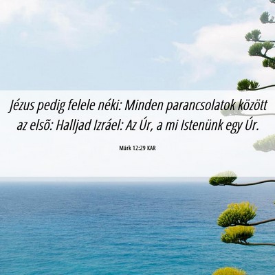 Picture 06 - Márk 12:29 KAR - Jézus pedig felele néki: Minden parancsolatok - Bible Verse Picture