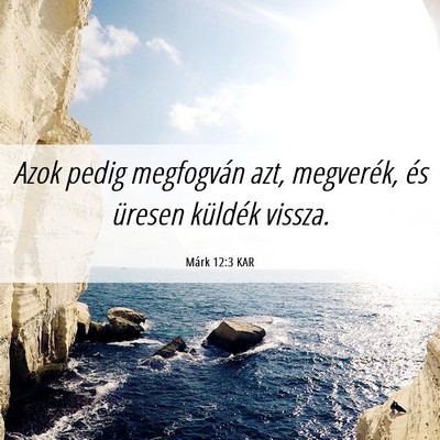 Picture 06 - Márk 12:3 KAR - Azok pedig megfogván azt, megverék, és üresen - Bible Verse Picture
