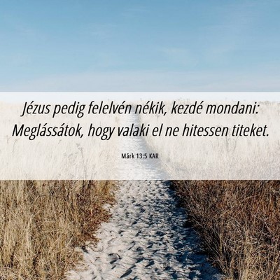 Picture 06 - Márk 13:5 KAR - Jézus pedig felelvén nékik, kezdé mondani: - Bible Verse Picture
