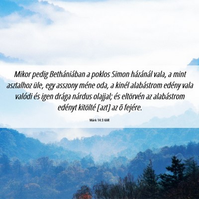 Picture 06 - Márk 14:3 KAR - Mikor pedig Bethániában a poklos Simon - Bible Verse Picture