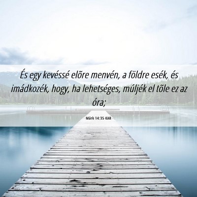 Picture 06 - Márk 14:35 KAR - És egy kevéssé elõre menvén, a földre - Bible Verse Picture