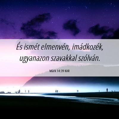 Picture 06 - Márk 14:39 KAR - És ismét elmenvén, imádkozék, ugyanazon - Bible Verse Picture