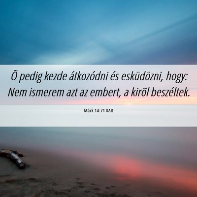 Picture 06 - Márk 14:71 KAR - Õ pedig kezde átkozódni és esküdözni, hogy: - Bible Verse Picture