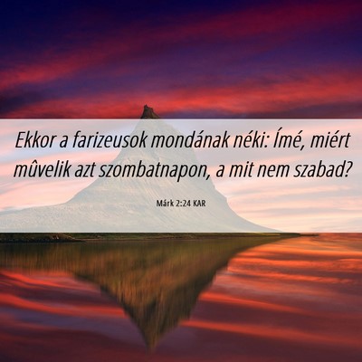 Picture 06 - Márk 2:24 KAR - Ekkor a farizeusok mondának néki: Ímé, miért - Bible Verse Picture