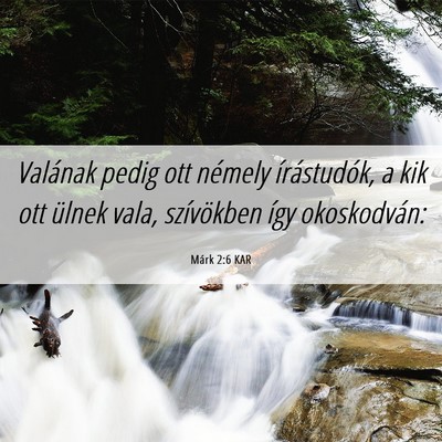 Picture 06 - Márk 2:6 KAR - Valának pedig ott némely írástudók, a kik - Bible Verse Picture