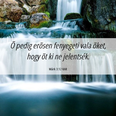 Picture 06 - Márk 3:12 KAR - Õ pedig erõsen fenyegeti vala õket, hogy õt - Bible Verse Picture