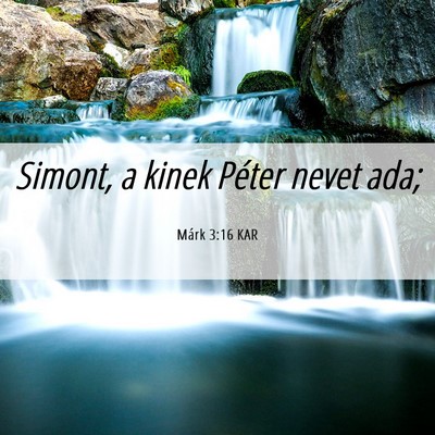 Picture 06 - Márk 3:16 KAR - Simont, a kinek Péter nevet - Bible Verse Picture