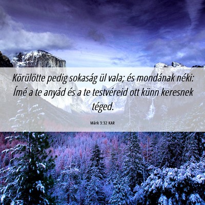 Picture 06 - Márk 3:32 KAR - Körülötte pedig sokaság ül vala; és - Bible Verse Picture