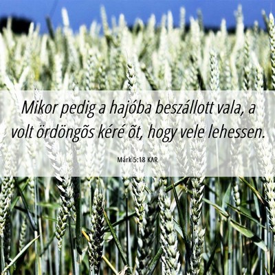 Picture 06 - Márk 5:18 KAR - Mikor pedig a hajóba beszállott vala, a volt - Bible Verse Picture