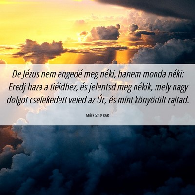 Picture 06 - Márk 5:19 KAR - De Jézus nem engedé meg néki, hanem monda - Bible Verse Picture
