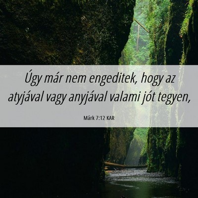 Picture 06 - Márk 7:12 KAR - Úgy már nem engeditek, hogy az atyjával vagy - Bible Verse Picture