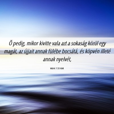 Picture 06 - Márk 7:33 KAR - Õ pedig, mikor kivitte vala azt a sokaság - Bible Verse Picture