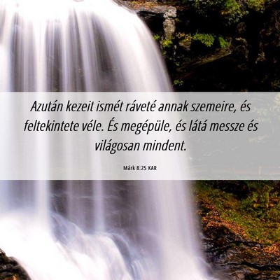 Picture 06 - Márk 8:25 KAR - Azután kezeit ismét ráveté annak szemeire, - Bible Verse Picture