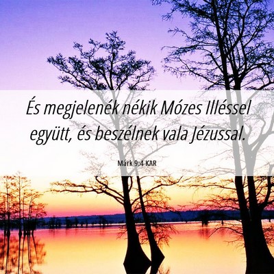 Picture 06 - Márk 9:4 KAR - És megjelenék nékik Mózes Illéssel együtt, - Bible Verse Picture