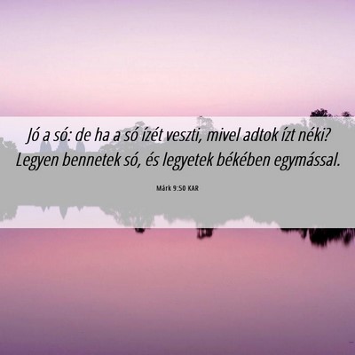 Picture 06 - Márk 9:50 KAR - Jó a só: de ha a só ízét veszti, mivel adtok - Bible Verse Picture