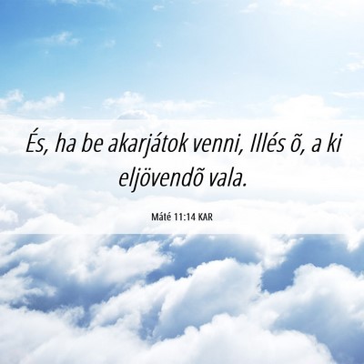Picture 06 - Máté 11:14 KAR - És, ha be akarjátok venni, Illés õ, a ki - Bible Verse Picture
