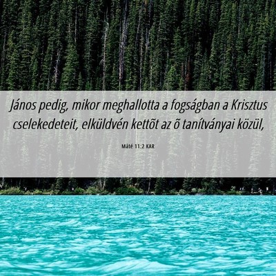 Picture 06 - Máté 11:2 KAR - János pedig, mikor meghallotta a fogságban a - Bible Verse Picture