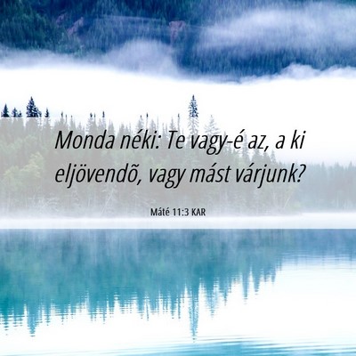Picture 06 - Máté 11:3 KAR - Monda néki: Te vagy-é az, a ki eljövendõ, - Bible Verse Picture