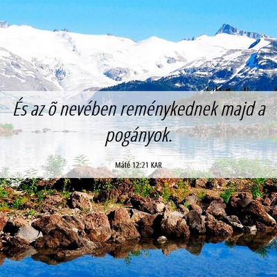 Picture 06 - Máté 12:21 KAR - És az õ nevében reménykednek majd a - Bible Verse Picture