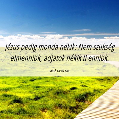 Picture 06 - Máté 14:16 KAR - Jézus pedig monda nékik: Nem szükség - Bible Verse Picture