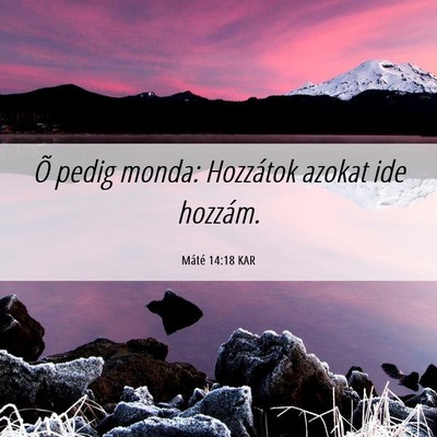 Picture 06 - Máté 14:18 KAR - Õ pedig monda: Hozzátok azokat ide - Bible Verse Picture