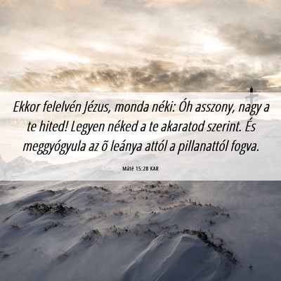 Picture 06 - Máté 15:28 KAR - Ekkor felelvén Jézus, monda néki: Óh asszony, - Bible Verse Picture