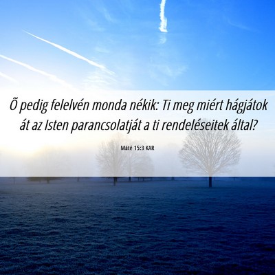 Picture 06 - Máté 15:3 KAR - Õ pedig felelvén monda nékik: Ti meg miért - Bible Verse Picture
