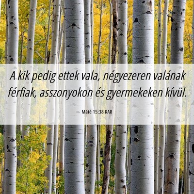 Picture 06 - Máté 15:38 KAR - A kik pedig ettek vala, négyezeren valának - Bible Verse Picture