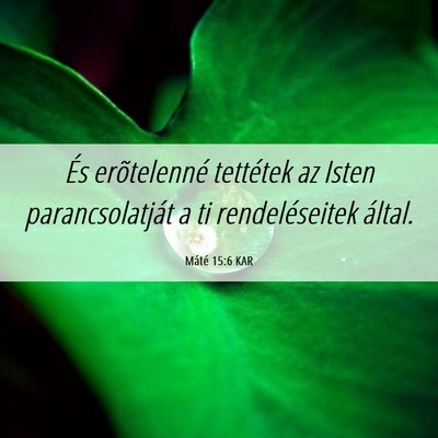 Picture 06 - Máté 15:6 KAR - És erõtelenné tettétek az Isten - Bible Verse Picture
