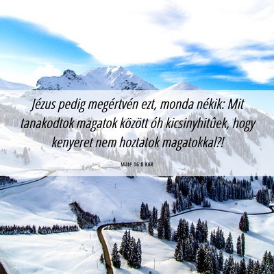 Picture 06 - Máté 16:8 KAR - Jézus pedig megértvén ezt, monda nékik: Mit - Bible Verse Picture