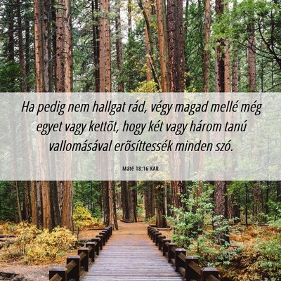 Picture 06 - Máté 18:16 KAR - Ha pedig nem hallgat rád, végy magad mellé - Bible Verse Picture