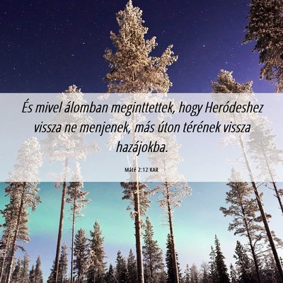 Picture 06 - Máté 2:12 KAR - És mivel álomban meginttettek, hogy Heródeshez - Bible Verse Picture