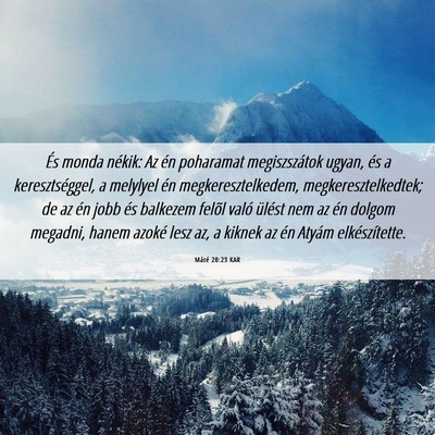 Picture 06 - Máté 20:23 KAR - És monda nékik: Az én poharamat megiszszátok - Bible Verse Picture