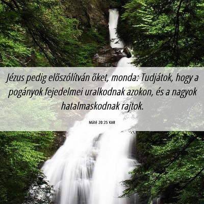 Picture 06 - Máté 20:25 KAR - Jézus pedig elõszólítván õket, monda: - Bible Verse Picture