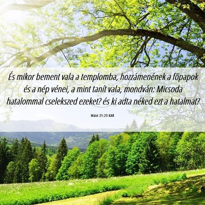 Picture 06 - Máté 21:23 KAR - És mikor bement vala a templomba, hozzámenének - Bible Verse Picture