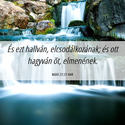 Picture 06 - Máté 22:22 KAR - És ezt hallván, elcsodálkozának; és ott - Bible Verse Picture