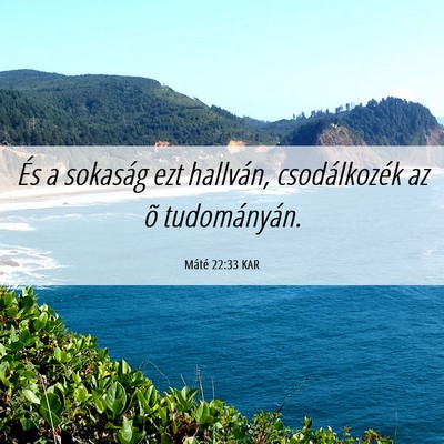 Picture 06 - Máté 22:33 KAR - És a sokaság ezt hallván, csodálkozék az õ - Bible Verse Picture