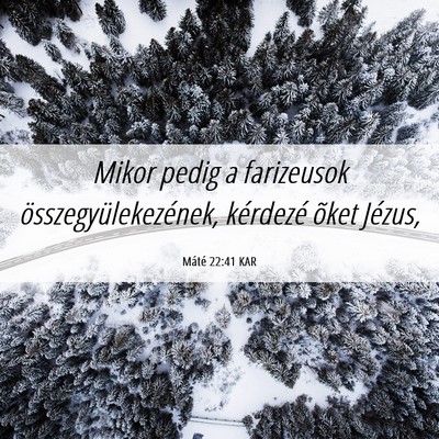 Picture 06 - Máté 22:41 KAR - Mikor pedig a farizeusok összegyülekezének, - Bible Verse Picture