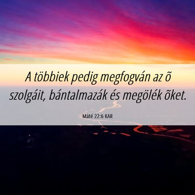 Picture 06 - Máté 22:6 KAR - A többiek pedig megfogván az õ szolgáit, - Bible Verse Picture