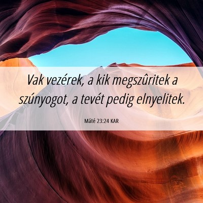 Picture 06 - Máté 23:24 KAR - Vak vezérek, a kik megszûritek a szúnyogot, a - Bible Verse Picture
