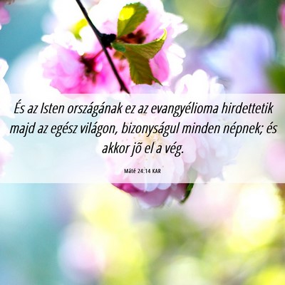 Picture 06 - Máté 24:14 KAR - És az Isten országának ez az evangyélioma - Bible Verse Picture