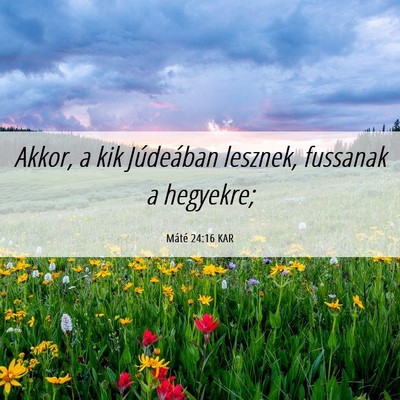 Picture 06 - Máté 24:16 KAR - Akkor, a kik Júdeában lesznek, fussanak a - Bible Verse Picture