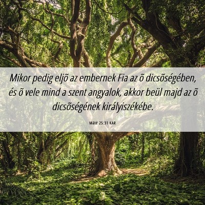 Picture 06 - Máté 25:31 KAR - Mikor pedig eljõ az embernek Fia az õ - Bible Verse Picture